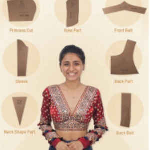 Madhubala Blouse - Deep & Pack Neck - Elbow Sleeve